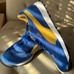 Puma Vibrant Blue and Gold Sneakers